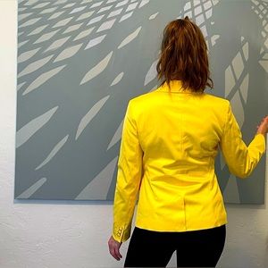New York & Company yellow blazer with shoulder pads